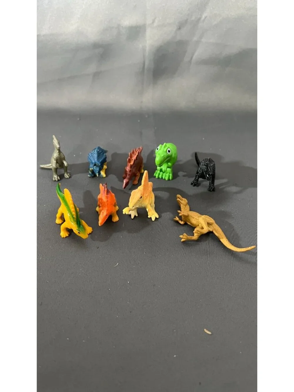 Miniature Dinosaur Toy Figures Set Of 9 Vibrant Colors Plastic